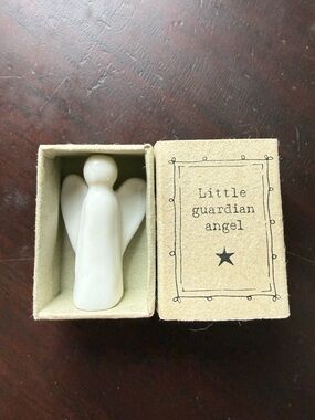 Two's Company Little Guardian Angel in Angel Box, Ceramic